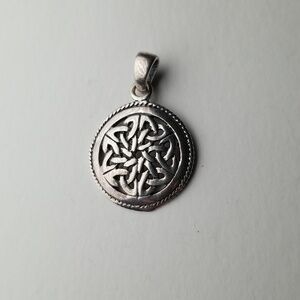Silver Circular Celtic Knot Pendant